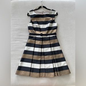 Eliza J Metallic Striped Dress Sz 8P